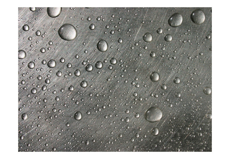 Wall Mural Steel surface with water drops 61062 additionalImage 1