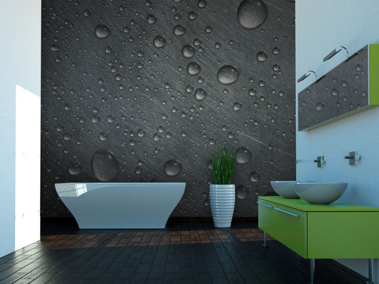 Wall Mural Steel surface with water drops 61062