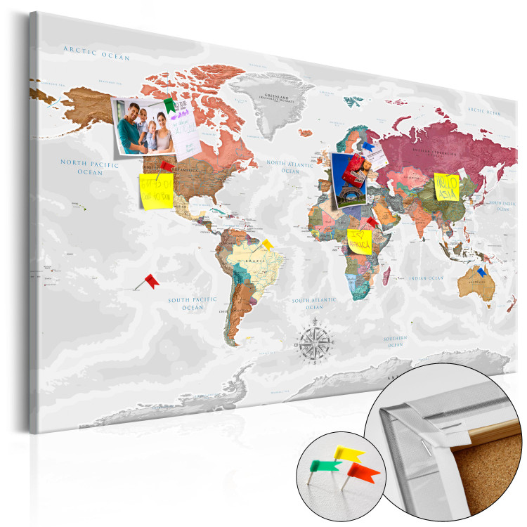 Ozdobna tablica korkowa Podróże przez świat [Mapa korkowa] 97362