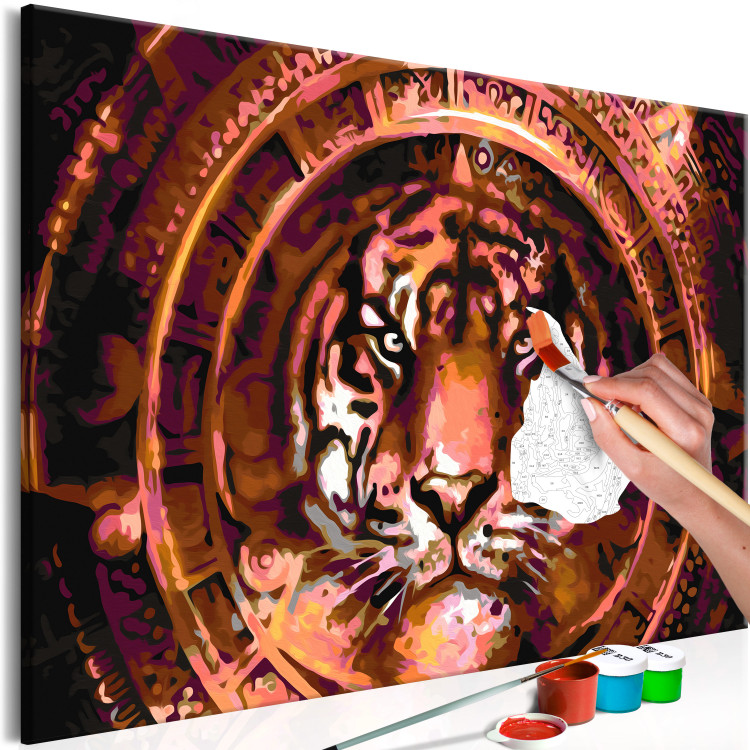 Wandbild zum Malen nach Zahlen Tiger and Ornaments 107572 additionalImage 3