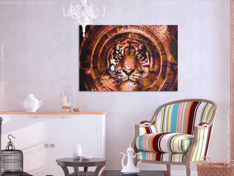 Wandbild zum Malen nach Zahlen Tiger and Ornaments 107572 additionalImage 2