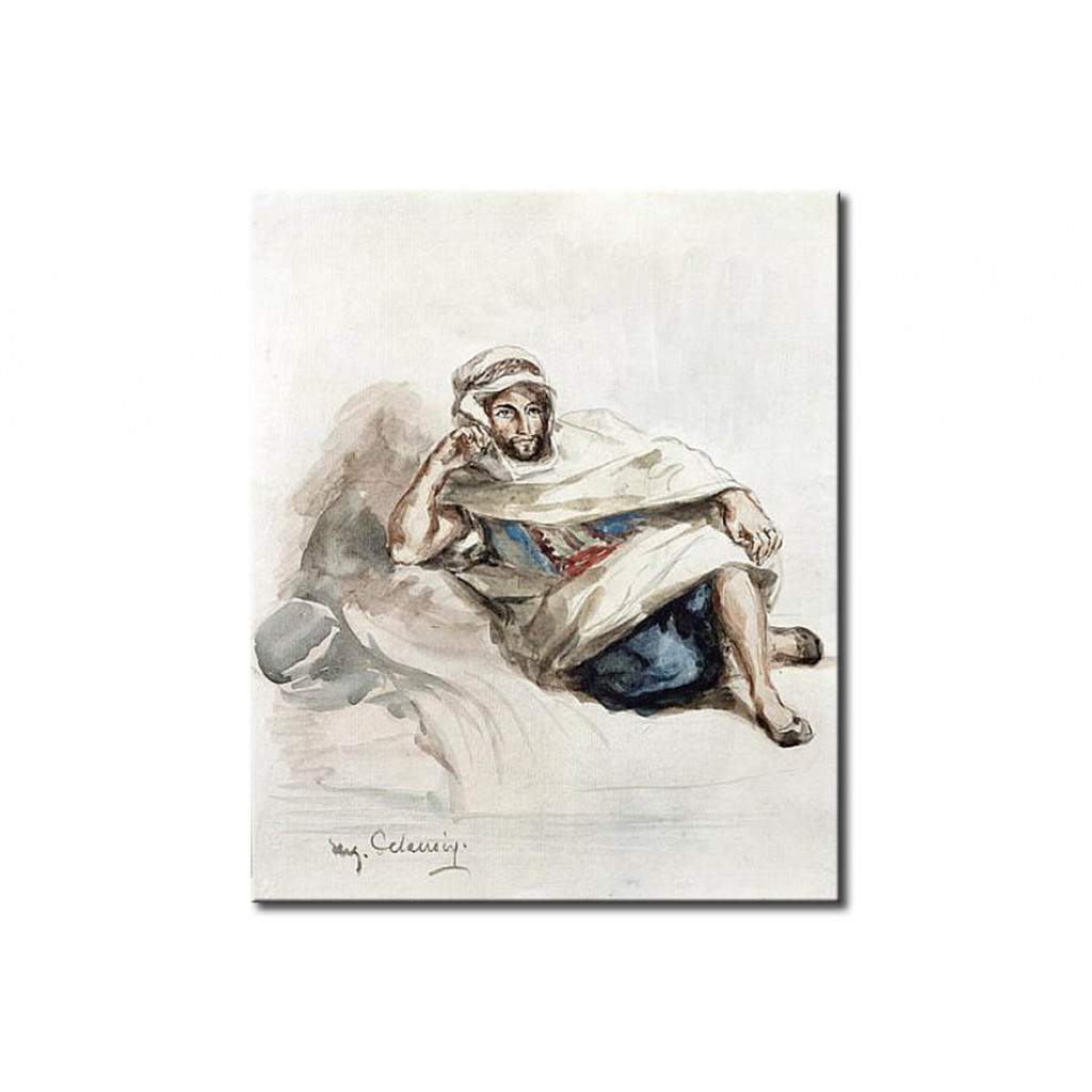 Schilderij  Eugène Delacroix: Seated Arab