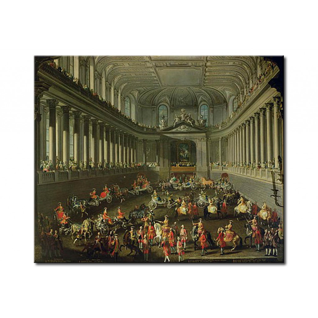 Schilderij  Martin Van Meytens: A Cavalcade In The Winter Riding School Of The Vienna Hof To Celebrate The Defeat Of The French Army At Prague