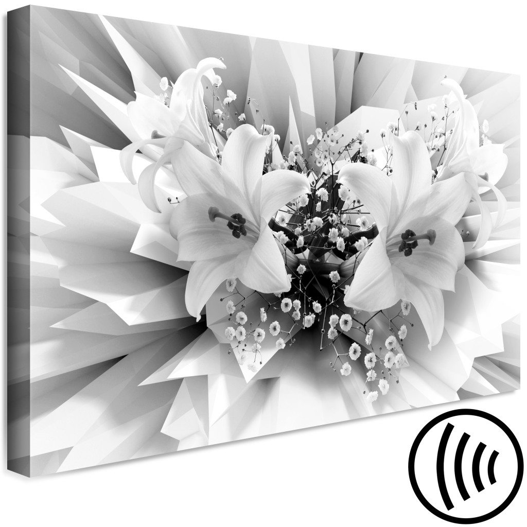 Obraz Abstrakcyjny Bukiet Lilii (1-częściowy) - Czarno-biały Odcień Kwiatów