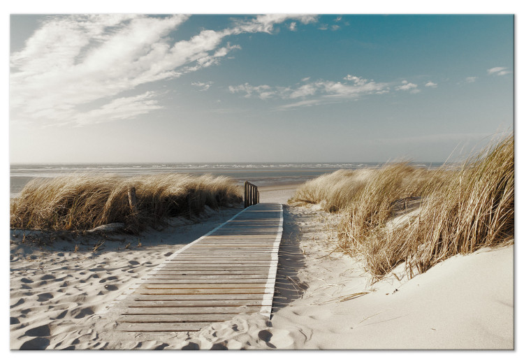 Quadro em tela Caminho para a Praia (1 peça) - Céu de Verão sobre a Areia do Mar