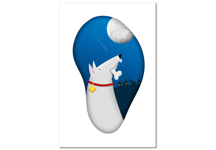 Canvas Dog insomnia - illustration for children with a pet and the moon 118672