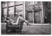 Canvas Print Woman in armchair - glamour style black and white photography 134172