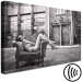 Canvas Print Woman in armchair - glamour style black and white photography 134172 additionalThumb 6