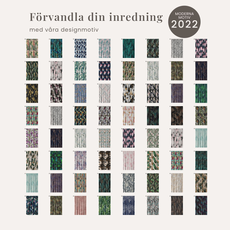 Mörkläggningsgardine Leafy thickets - a graphic floral pattern in shades of sea green ring clip curtains 147172 additionalImage 10