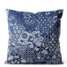 Sammets kudda Floral mosaic - composition in shades of blue and white 147272