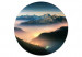 Round Canvas Above Clouds - Mountain Landscape at Sunset 148672