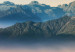 Round Canvas Above Clouds - Mountain Landscape at Sunset 148672 additionalThumb 4