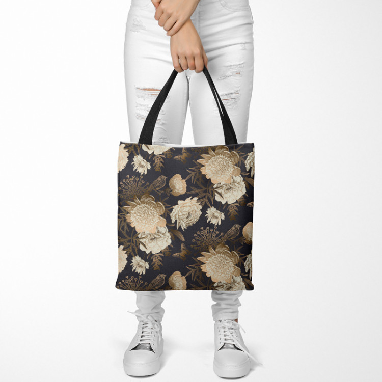 Shoppingväska Bouquet of the night - an elegant floral composition in shades of gold 149272 additionalImage 2