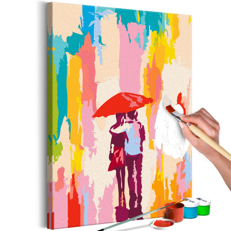 Paint by number Romantic Walk - Couple in Love in Colorful Rain 149772 additionalImage 4