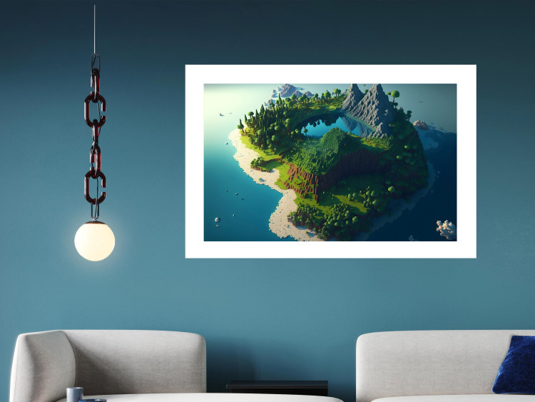 Wall Poster Green Island - An Archipelago With Mountains and a Lake Inspired by Minecraft 150672 additionalImage 12