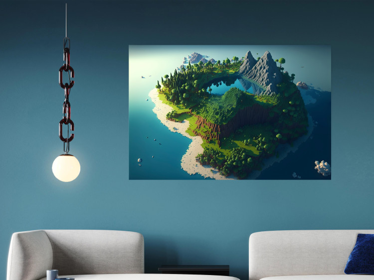 Wall Poster Green Island - An Archipelago With Mountains and a Lake Inspired by Minecraft 150672 additionalImage 10