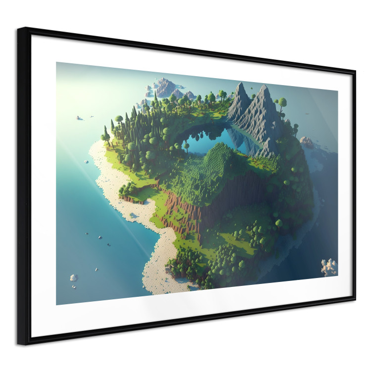 Wall Poster Green Island - An Archipelago With Mountains and a Lake Inspired by Minecraft 150672 additionalImage 7