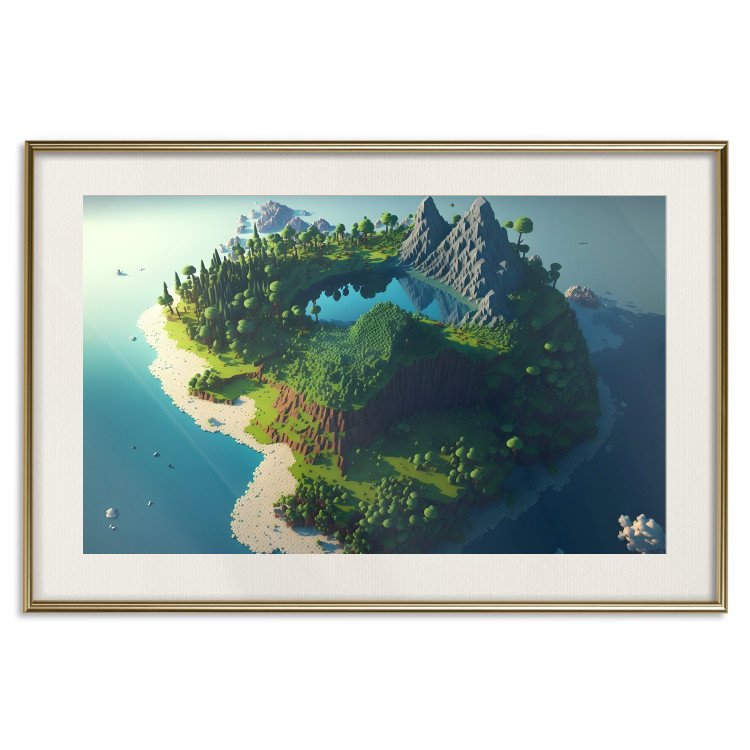 Wall Poster Green Island - An Archipelago With Mountains and a Lake Inspired by Minecraft 150672 additionalImage 27
