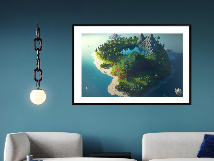 Wall Poster Green Island - An Archipelago With Mountains and a Lake Inspired by Minecraft 150672 additionalImage 15