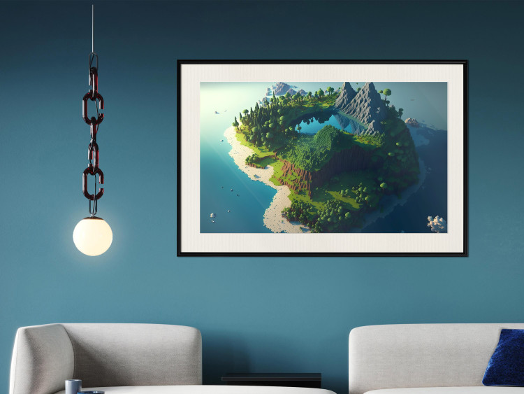 Wall Poster Green Island - An Archipelago With Mountains and a Lake Inspired by Minecraft 150672 additionalImage 17