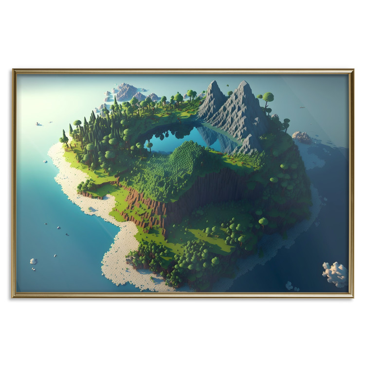 Wall Poster Green Island - An Archipelago With Mountains and a Lake Inspired by Minecraft 150672 additionalImage 26
