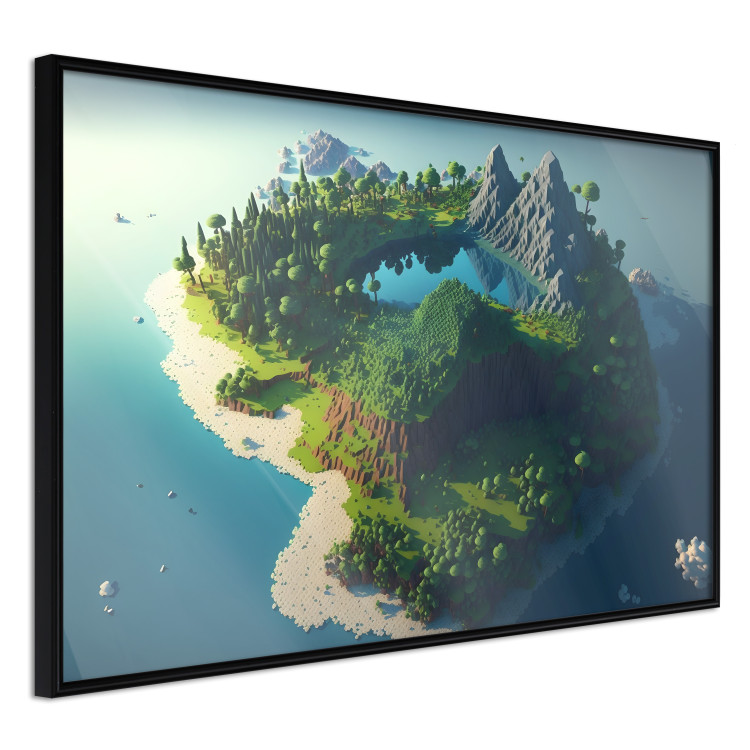 Wall Poster Green Island - An Archipelago With Mountains and a Lake Inspired by Minecraft 150672 additionalImage 5