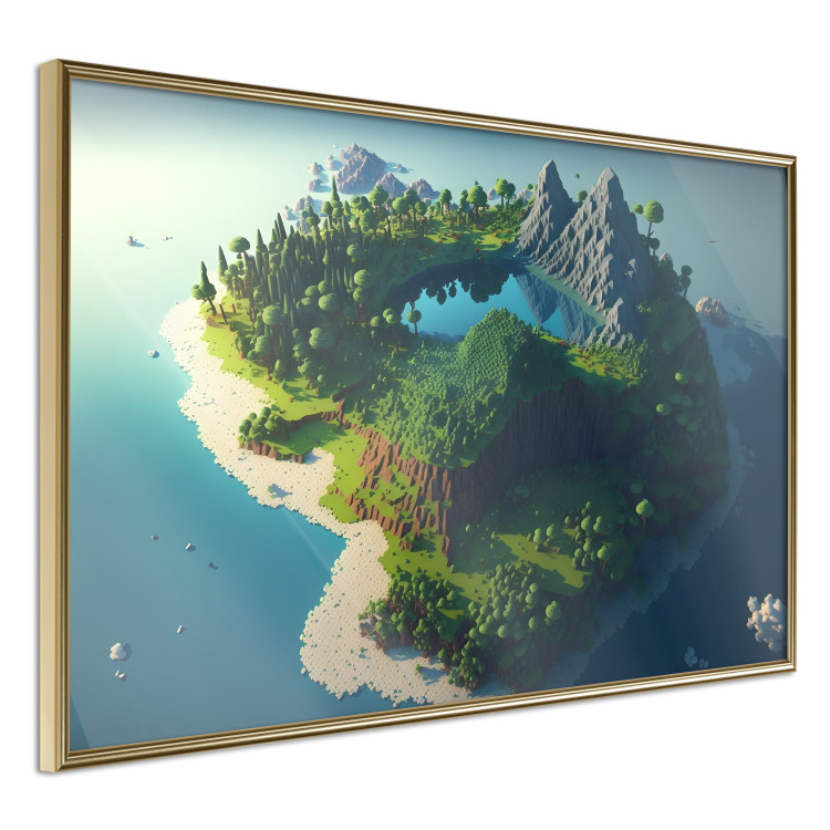 Wall Poster Green Island - An Archipelago With Mountains and a Lake Inspired by Minecraft 150672 additionalImage 6
