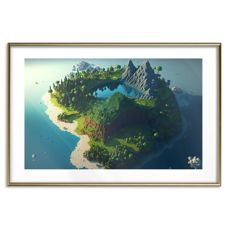 Wall Poster Green Island - An Archipelago With Mountains and a Lake Inspired by Minecraft 150672 additionalImage 24