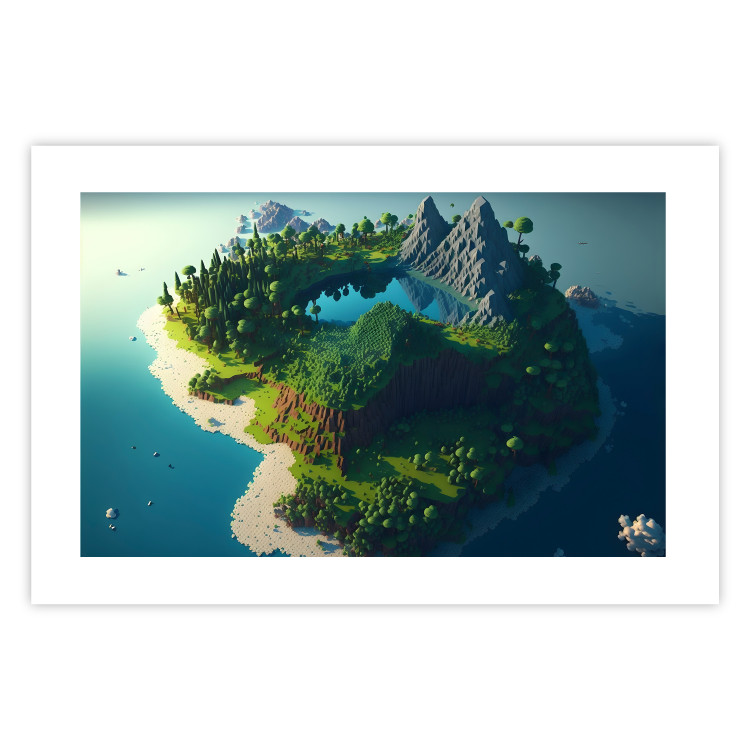 Wall Poster Green Island - An Archipelago With Mountains and a Lake Inspired by Minecraft 150672 additionalImage 21