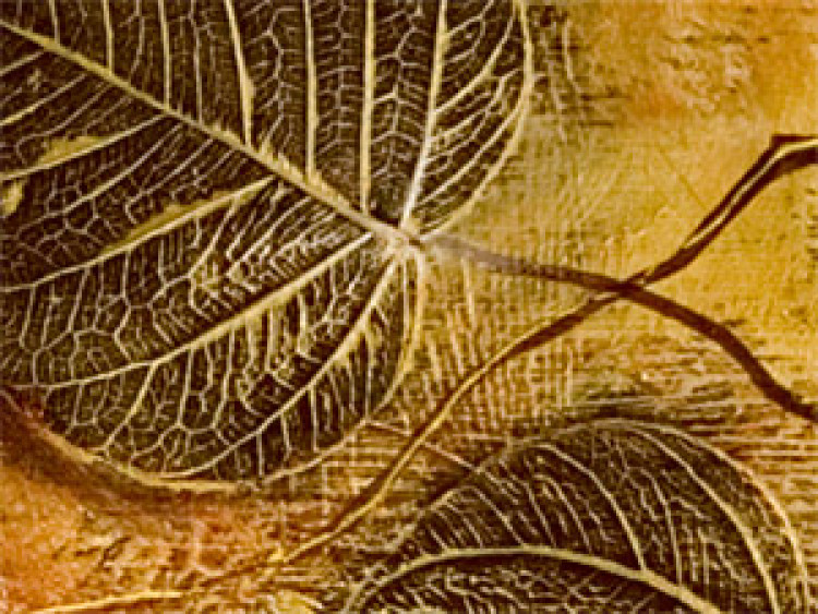 Obraz Połączenie z naturą (5-częściowy) - abstrakcja ze złotą parą i drzewem 47272 additionalImage 4