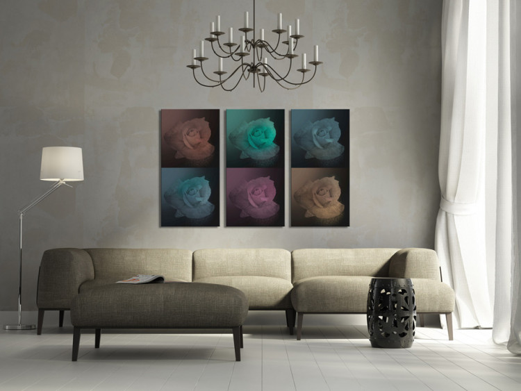 Tableau sur toile Rose en six couleurs 50172 additionalImage 3