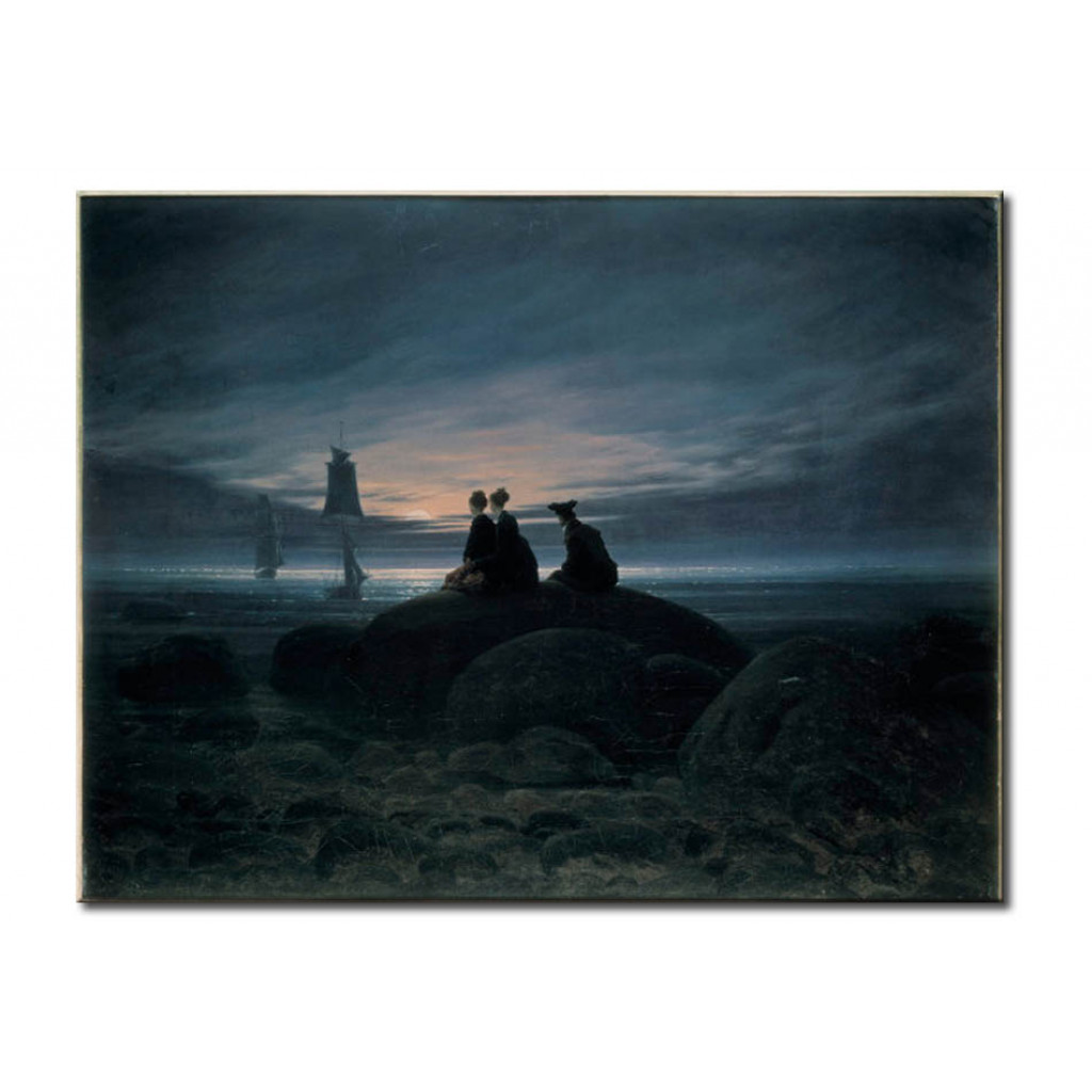 Schilderij  Caspar David Friedrich: Moonrise By The Sea