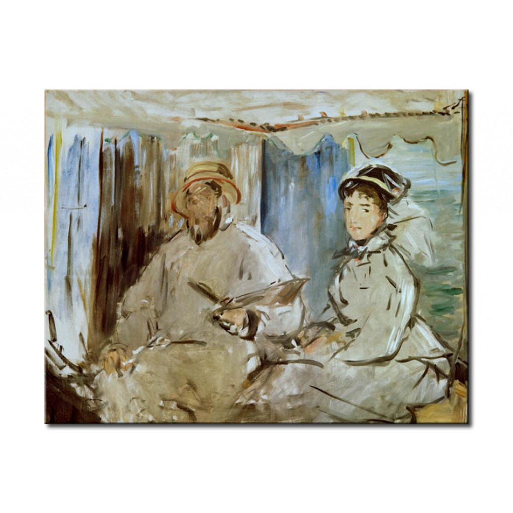 Schilderij  Claude Monet: Monet Peignant Dans Son Atelier