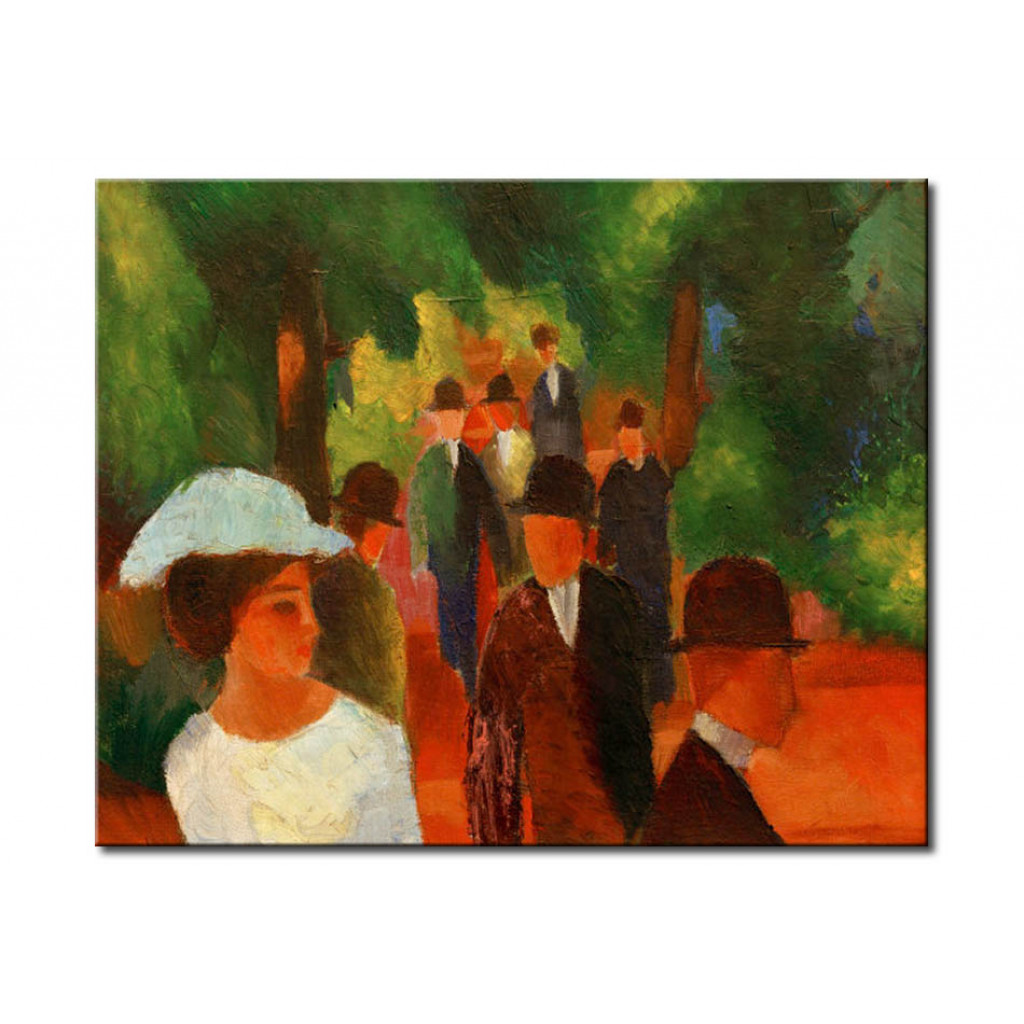 Schilderij  August Macke: Promenade (mit Weißem Mädchen In Halbfigur)
