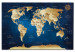 Obraz na szkle Mapa świata: Granatowa głębia [Glass] 94572 additionalThumb 2