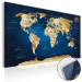 Obraz na szkle Mapa świata: Granatowa głębia [Glass] 94572