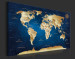 Obraz na szkle Mapa świata: Granatowa głębia [Glass] 94572 additionalThumb 6