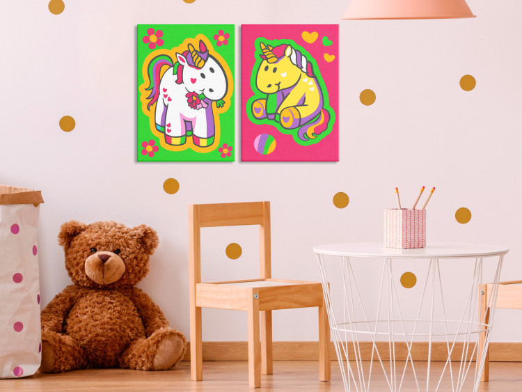 Set para pintar para niños Unicornios (en verde y rosa) 107282 additionalImage 2