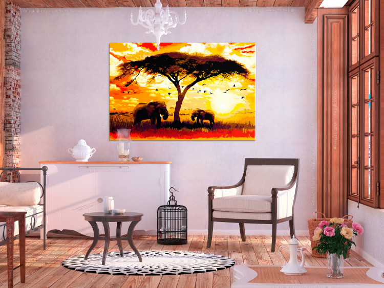 Obraz do malowania po numerach Afryka o zachodzie słońca 107682 additionalImage 2
