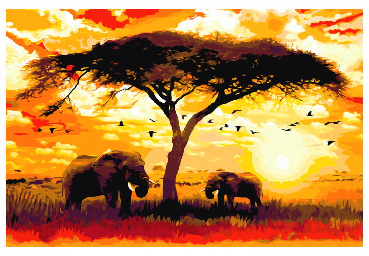 Obraz do malowania po numerach Afryka o zachodzie słońca 107682 additionalImage 7