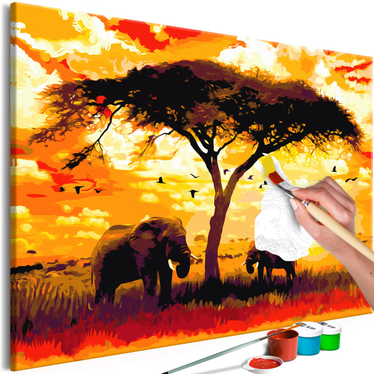 Obraz do malowania po numerach Afryka o zachodzie słońca 107682 additionalImage 3