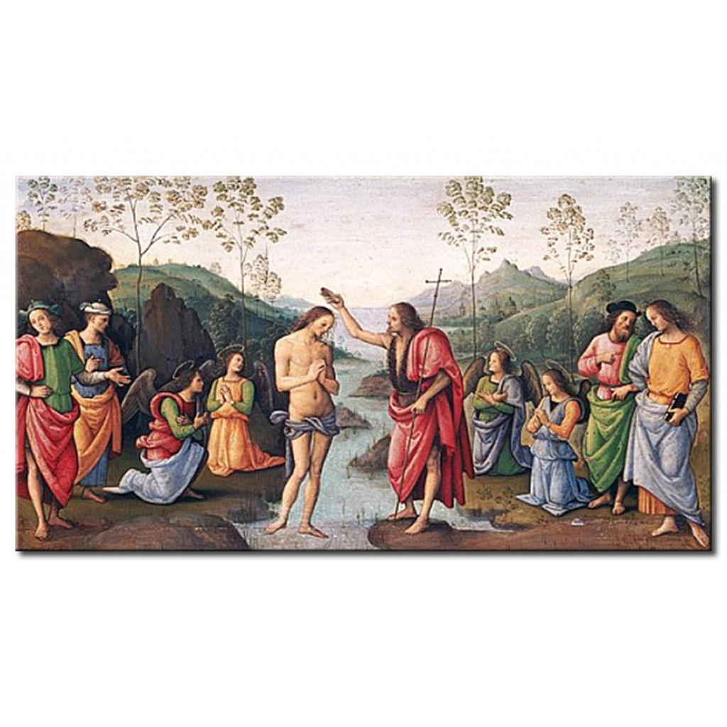 Målning The Baptism Of Christ, From The Convent Of San Pietro, Perugia