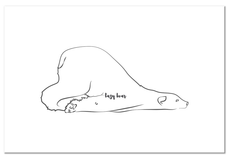 Obraz na płótnie Odpoczywający niedźwiedź - line artowe, minimalistyczne zwierzę