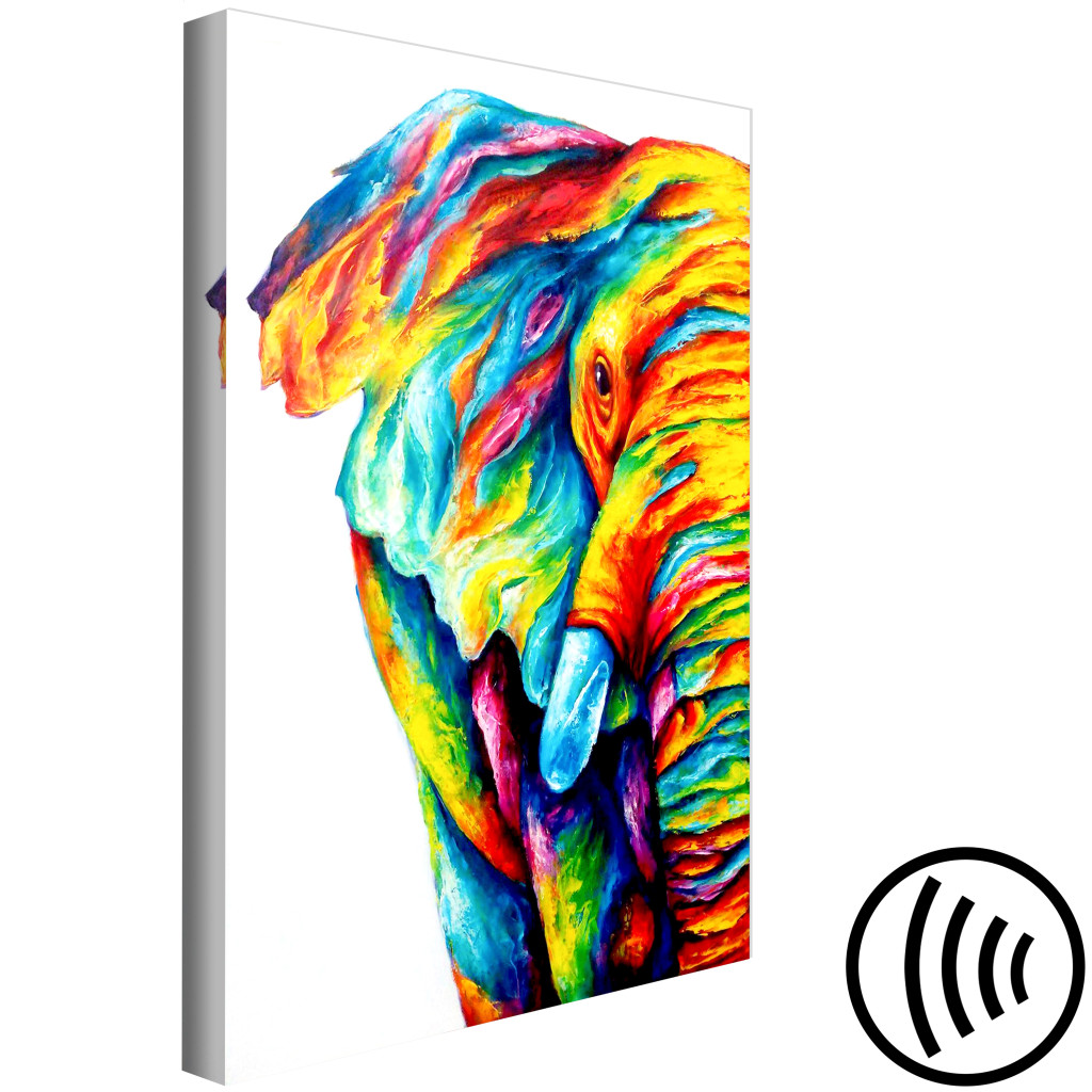 Schilderij  Gekleurde: Colourful Elephant (1 Part) Vertical