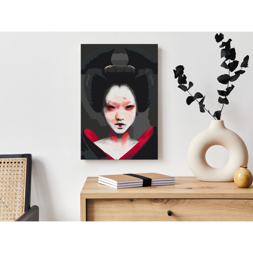 Desenho Para Pintar Com Números Black Geisha