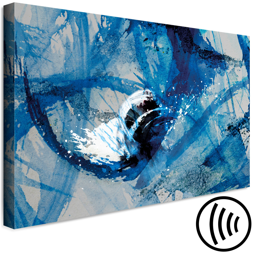 Obraz Błękitna Dynamika - Abstrakcyjna Kompozycja Plam Farb