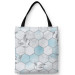 Shoppingväska Subtle hexagons - composition in shades of white and blue 147582