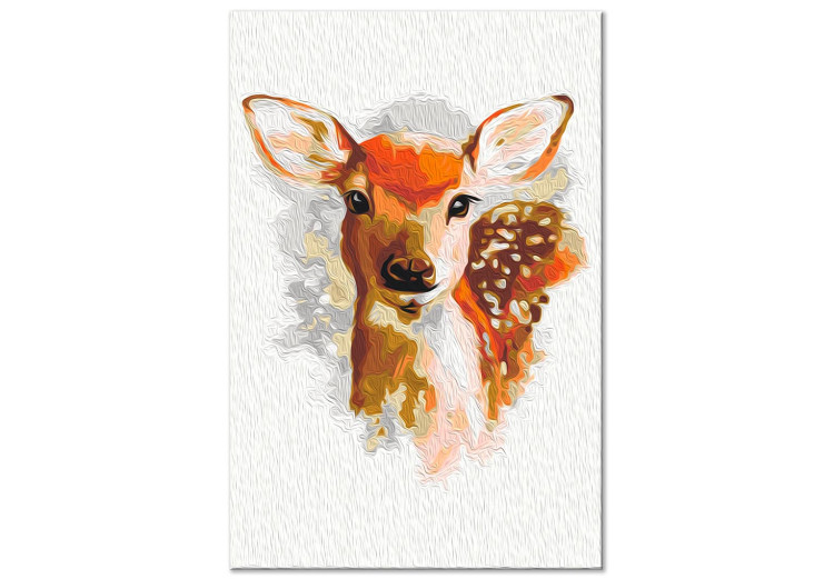 Paint by number Charming Roe Deer - Portrait of a Wild Animal on a Gray Background 149782 additionalImage 3