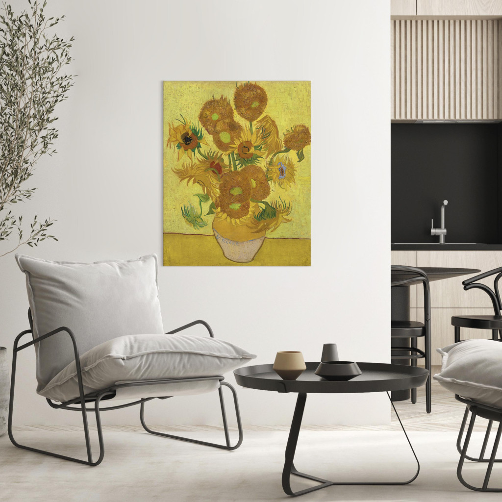 Målning Still Life - Vase With Fifteen Sunflowers
