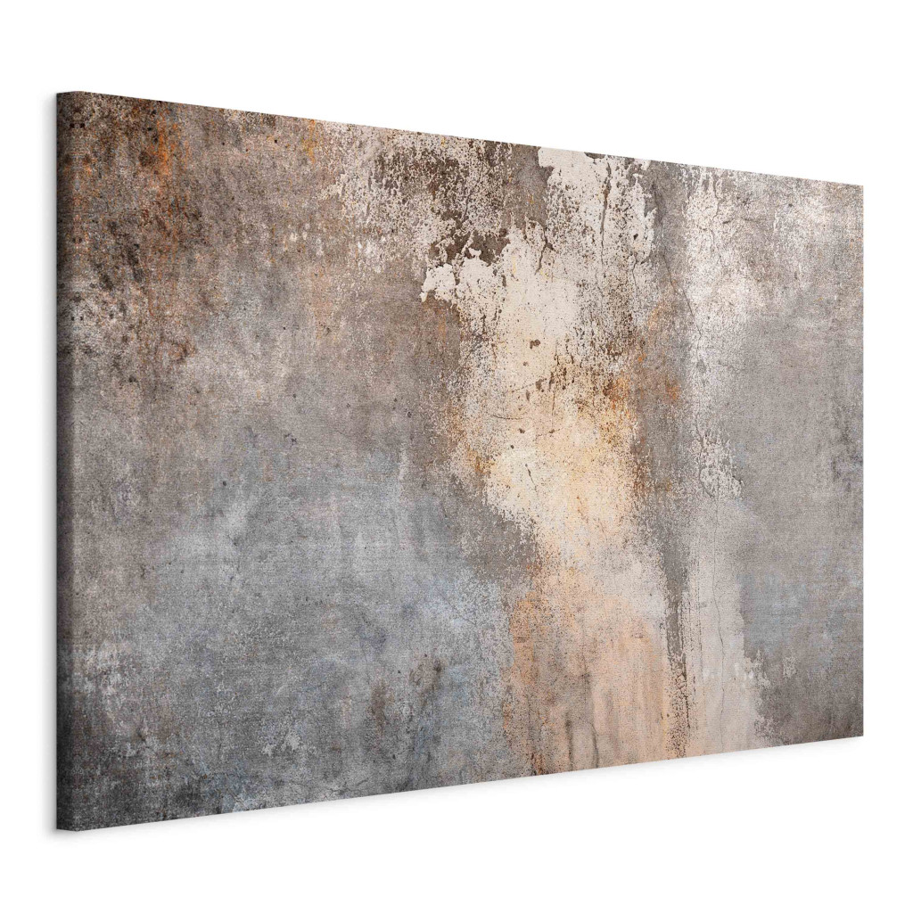 Schilderij Rubbed Rust - Abstract Structures In Brown And Gray Colors [Large Format]